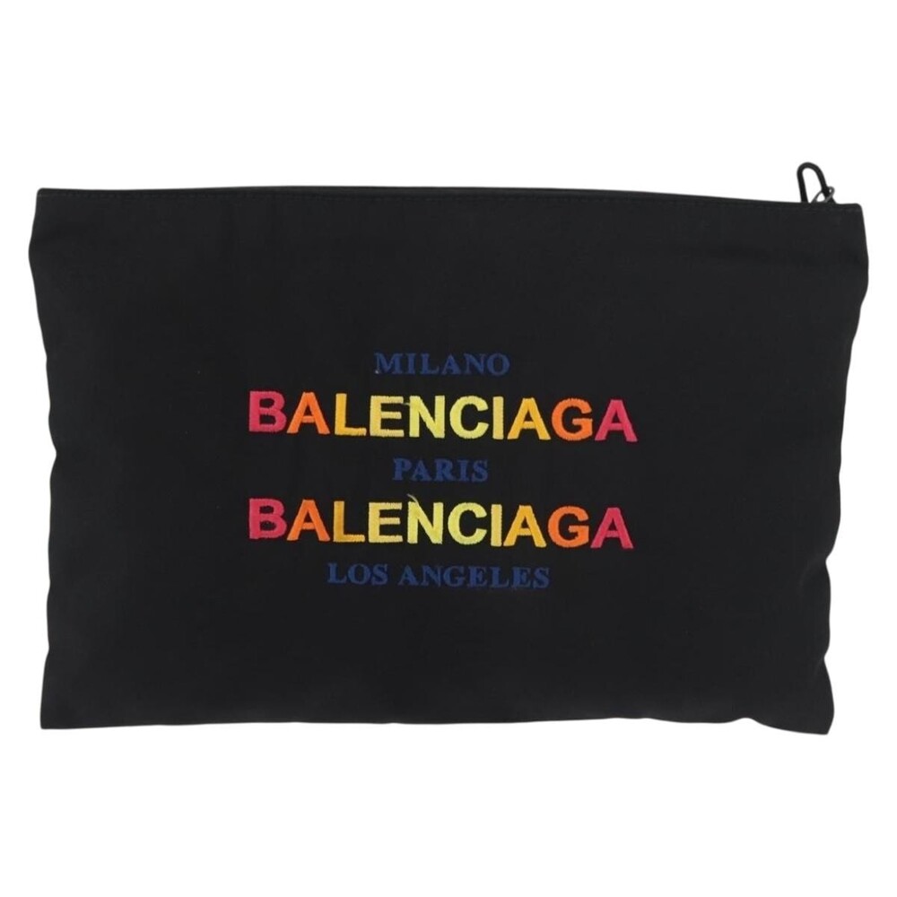 Balenciaga Canvas Clutch Bag Black